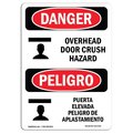 Signmission Safety Sign, OSHA Danger, 24" Height, Aluminum, Overhead Door Crush Hazard Spanish OS-DS-A-1824-VS-1720